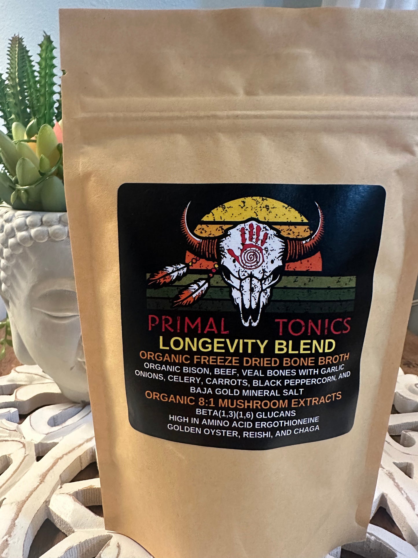Longevity Blend: 8:1 Mushroom Extracts Rich in Ergothioneine and Glutathione (Master Antioxidants)