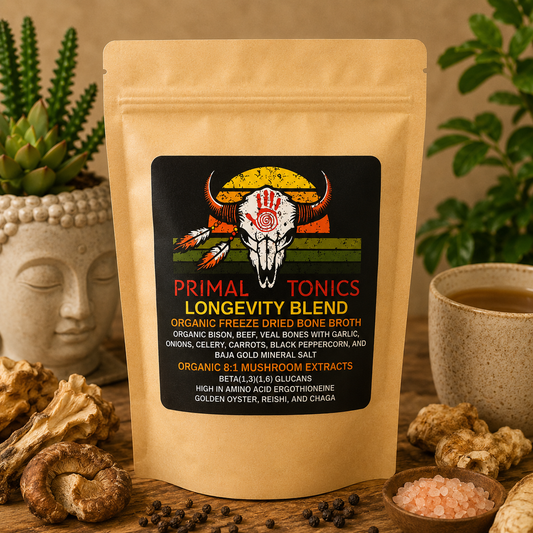 Longevity Blend: 8:1 Mushroom Extracts Rich in Ergothioneine and Glutathione (Master Antioxidants)