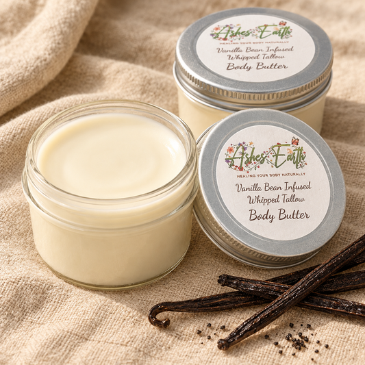 Vanilla body butter with vanilla bean pods